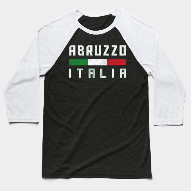 Abruzzo Italia / Italy Typography Design Baseball T-Shirt by DankFutura